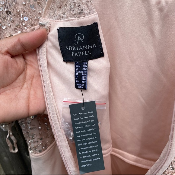 Adrianna Papell Women's Short Dress with Beaded Bodice and Layered - Picture 8 of 16